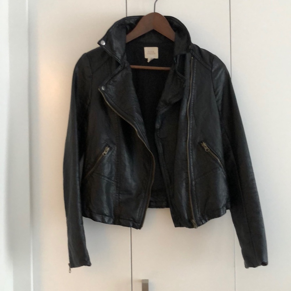 Faux Leather Moto Jacket, XS, like new